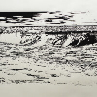 Brandung, 2012, Holzschnitt, 70 x 100 cm