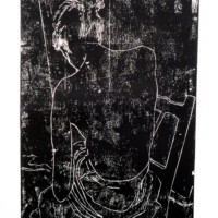 Mädchen, Rücken, 2012, Holzschnitt, 70 x 50 cm
