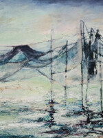 Netze am Morgen, 2023,Öl auf Leinwand, 70x100cm