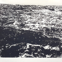 Seestück, Holzschnitt, 60 x 70 cm